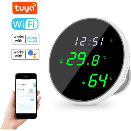Tuya Wifi Temperatuur-vochtigheidssensoren APP Afstandsbediening voor thuis Intelligent Scenario veelkleurig