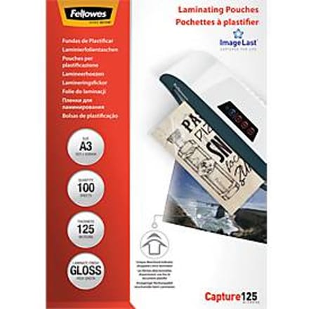Fellowes lamineerhoezen A3 - 125 micron - 100 stuks - Glazend - Extra beschermend