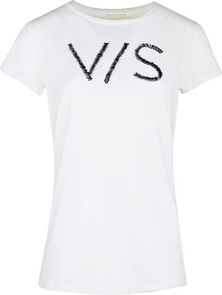 Verysimple • off white t-shirt met v/s • maat IT40 (XS)