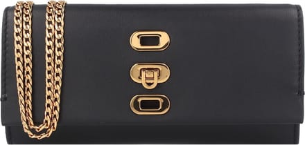 FOSSIL Leren Portemonnee Schoudertas Penrose Wallet Black Zwart