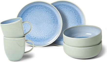 Villeroy & Boch - Serviesset Crafted - Blueberry Turquoise - 6-delig - 2 Personen