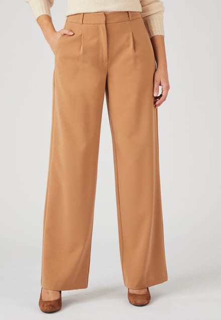 Damart - Pantalon wijd en soepel bi-stretch - Dames - Bruin - 42