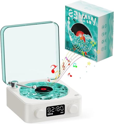 Bluetooth Vinylplatenspeler met Luidspreker - Verstelbare Sfeerverlichting - Draagbare Fonograaf voor Woondecoratie