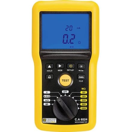 Chauvin Arnoux C.A 6524 Isolatiemeter 50 V, 100 V, 250 V, 500 V, 1000 V 200 GΩ