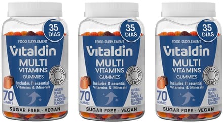Vitaldin Multivitamine Gummies Volwassenen Fruit 3 potten Vegan Suikervrij