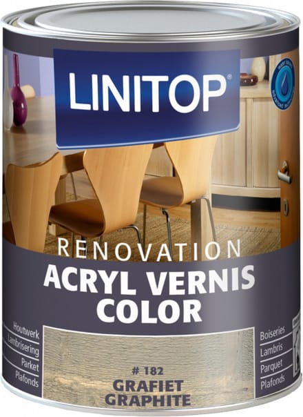 Linitop Acryl Vernis Color 250 ml Kleur 182 Grafiet