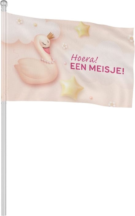 Hoera Een Meisje vlag -1 100x150cm