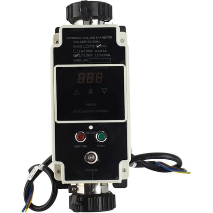 2,7 tot 3,3 kW Zwembadverwarmer Elektrische Zwembadwaterverwarmer Jacuzzi Thermostaat met Digitaal black