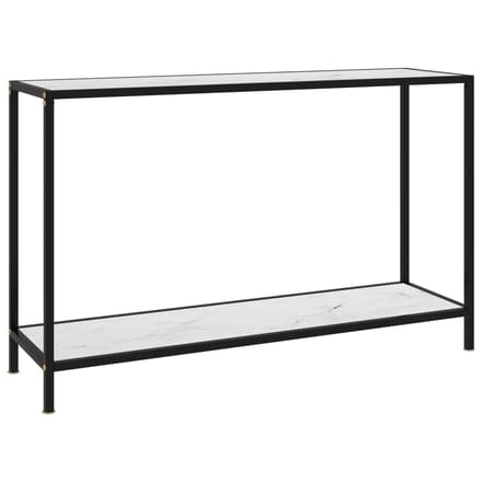 vidaXL - Wandtafel - 120x35x75 - cm - gehard - glas - wit