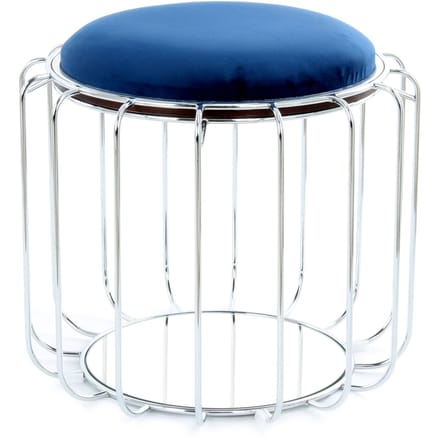 Bijzettafel / Pouf Comfortable 100 Donkerblauw / Zilver