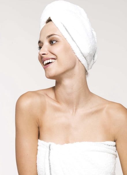 Jumada's Sneldrogende handdoek - Droger handdoek - Tulband - Wit - Knoopsluiting - 30x70 cm