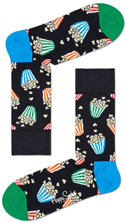 Happy Socks unisex sokken popcorn zwart