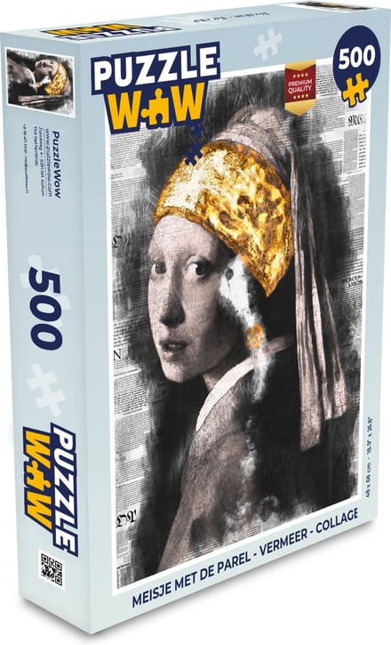 Puzzel Meisje met de parel - Vermeer - Collage - Legpuzzel - Puzzel 500 stukjes