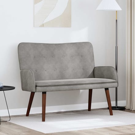 vidaXL - 2-Zits - Sofa - Lichtgrijs - 115 - x - 61 - x - 87 - cm - fluweel