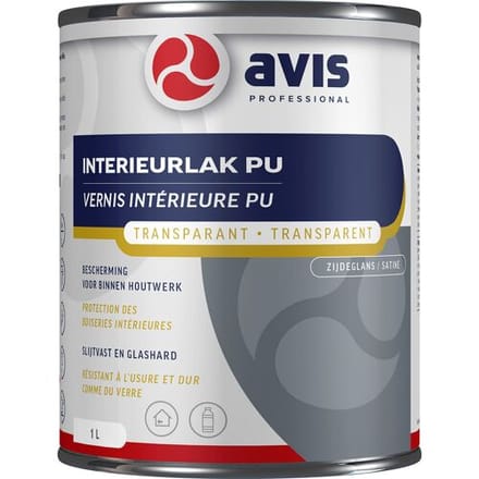 Avis Interieurlak PU 1L Zijdeglans Transparant Kleurloos