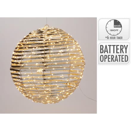 Bal van ijzer 38 cm warm wit led