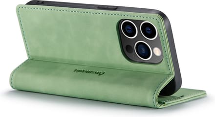 iPhone 14 Pro Max Bookcase hoesje - CaseMe - Effen Lichtgroen - Kunstleer