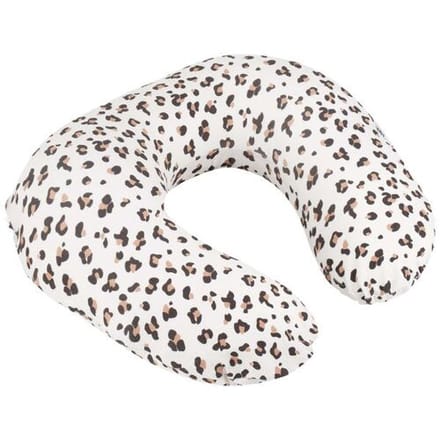 doomoo Softy - Voedingskussen & Nursing Pillow - Ergonomisch - Microkorrels - Biologisch katoen - Compact - Leopard Cream