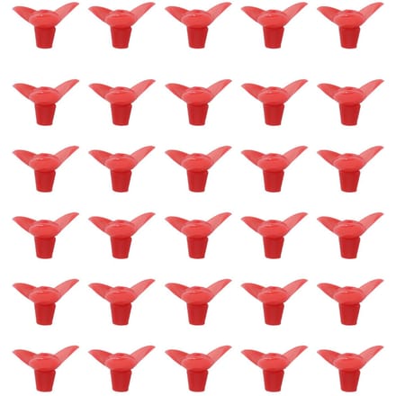 30 Sets Vogelvoerder Vervanging Bloem Plastic Vogelvoerder Vervangingsonderdelen Accessoires voor rood