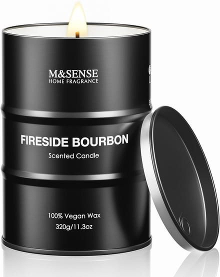 Geurlijmkaars voor Mannen - Geur van Brandende Bourbon in Glas