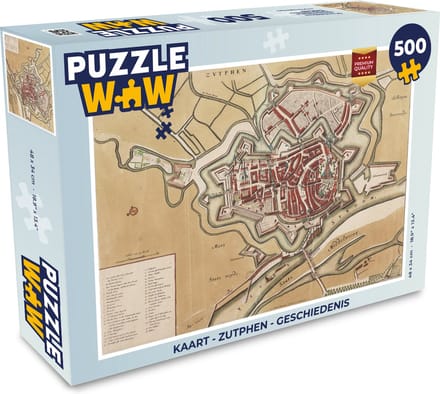 Puzzel Kaart - Zutphen - Geschiedenis - Legpuzzel - Puzzel 500 stukjes