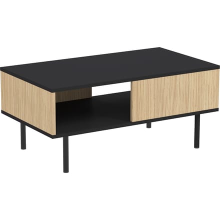 Interia Salontafel 89 cm Mona Zwart - Licht Eik
