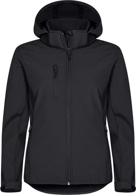 Clique Softshell jas met Capuchon Basic Dames - Zwart - Maat S/36