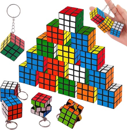 Mini Toverkubussen - Puzzel Sleutelhangers - Stressvermindering Hersentraining - Soepel Draaiend Mechanisme - 20 Stuks 3cm - Multicolor