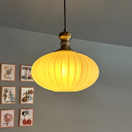 Bamyum Elegant Glazen Enkele Kroonluchter Retro Wit Hanglamp