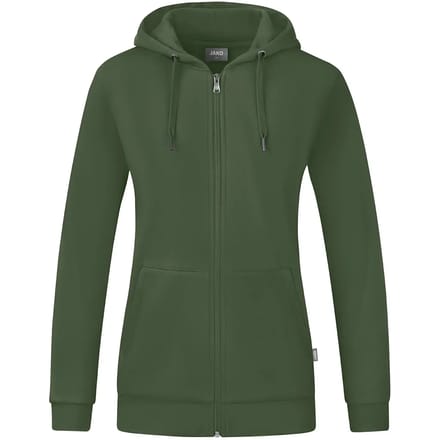 Jako Organic Jas Met Kap Dames - Olijf | Maat: 48