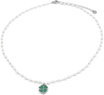 Ketting met Klaver - RVS - Lengte 39-44 cm - Zilverkleurig
