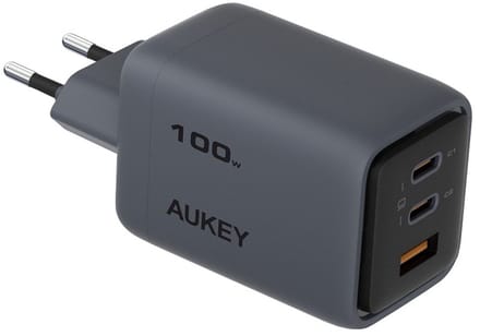 AUKEY Comet Mix Charger 100W 3-Poorts - Grijs