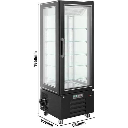 GGM Gastro Panoramavitrine - 340 Liter - 5 Ablagen - Schwarz