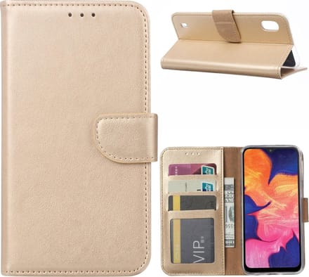 Samsung Galaxy M10 Hoesje Goud met Pasjeshouder