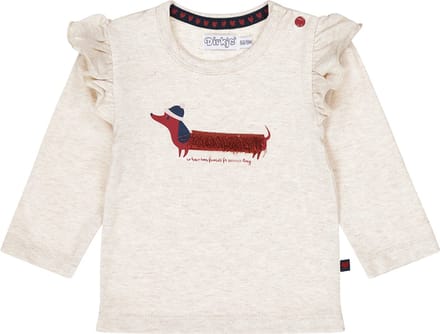 Dirkje - Meisjes shirt - Beige melee - Maat 56