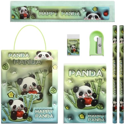 Dailygoods- Briefpapier Set - Inclusief Notitieboekje A6 - Panda