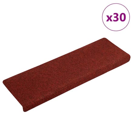 vidaXL - Trapmatten - Zelfklevend - 30 - stuks - 65x21x4 - cm - Bordeaux - Rood