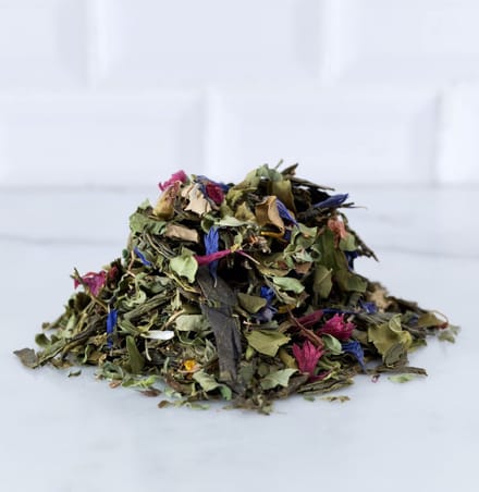 Minty Moringa – Groene Thee | Moringa, Munt, Zonnebloemblad, Korenbloem | 70g Losse Thee