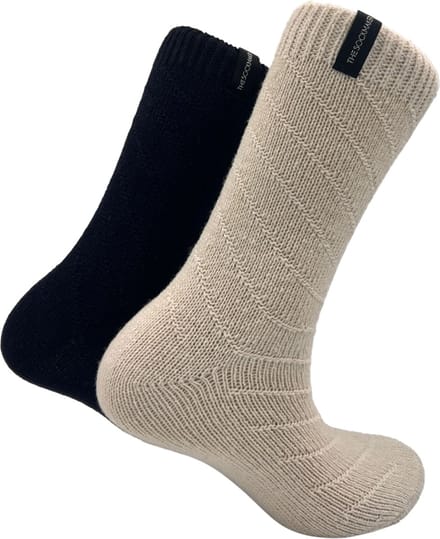 The Sockmaker sokken dames 36-41 - 2-pack Wool Boot - duurzaam - Navy and Ecru