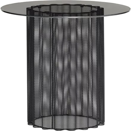 Hubsch Bijzettafel metaal/glas - zwart