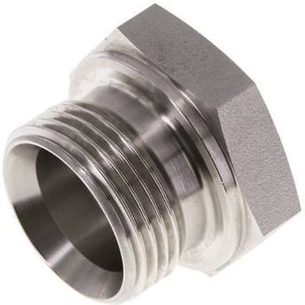 Plug G1'' RVS met buitenzeskant 60° conus 150 bar (2107.5psi) Hydrauliek