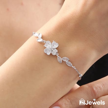 OZ Jewels – Klavertje Vier Armband – Verzilverd – Vrouwen – Verstelbare