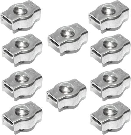 Kabelklemmen met Borgmoer voor 6mm Kabel - 10 Stuks Staal