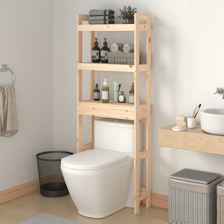 Étagère de Toilette 63 x 26 x 171 cm Bois de Pin Massif