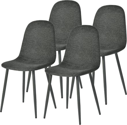 Eetkamerstoel - Set Van 4 Gestoffeerd Scandinavisch - Gemengd Grijs