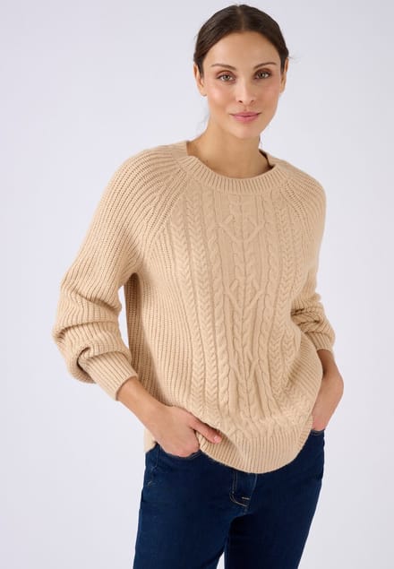 Damart - Kabelgebreide Thermolactyl trui - Dames - Beige - L
