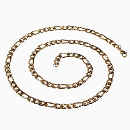 60cm x 6mm goudkleurige stalen Figaro Schakelketting