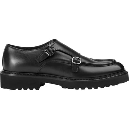 schoenen stringed laag man Doucal's - dubbele gesp deco' t.moro +f.do moro - zwart