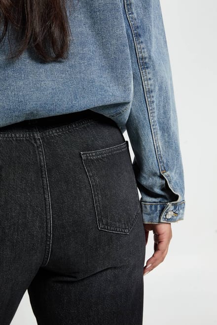 boohoo Dames Plus Basics Hoge Taille Mom Jeans | Washed Black | Maat: 18/30L