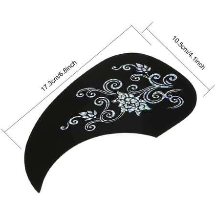 2 Pièces Pickguard en Forme de Virgule Autocollant de Protection pour Guitare Acoustique (Matatabi) gray